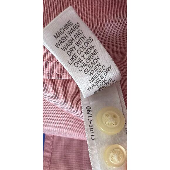 Banana Republic Large Non-Iron Tailored Slim Fit Pink Button Front Mens Shirt - Picture 4 of 9